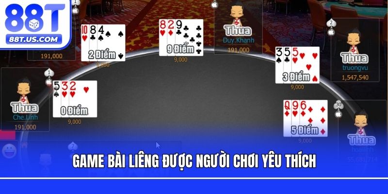 Game bài Liêng được người chơi yêu thích